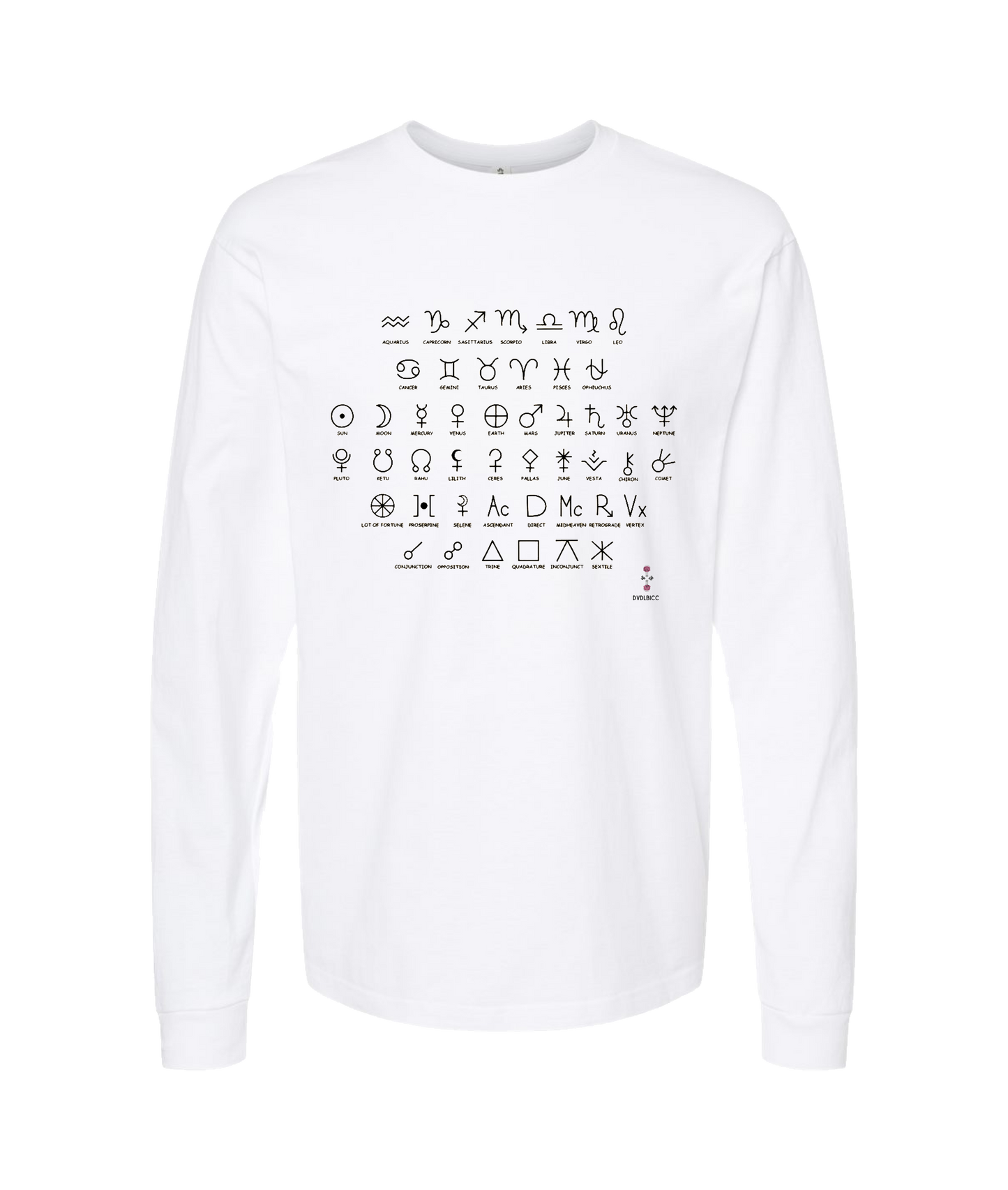 Da Vibe Shop - SYMBOLS - White Long Sleeve T