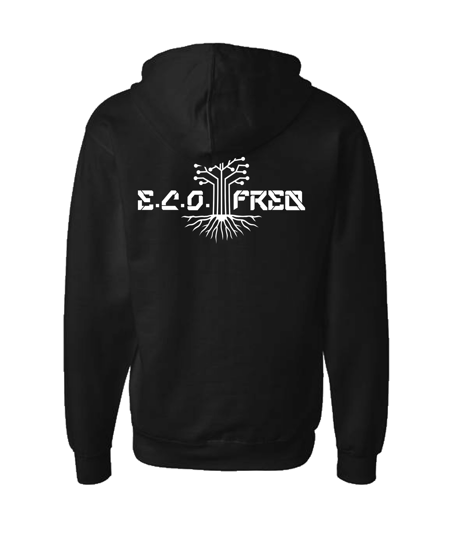 V-ECOTOP - E.C.O TREE - Black Zip Up Hoodie