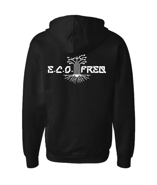 V-ECOTOP - E.C.O TREE - Black Zip Up Hoodie