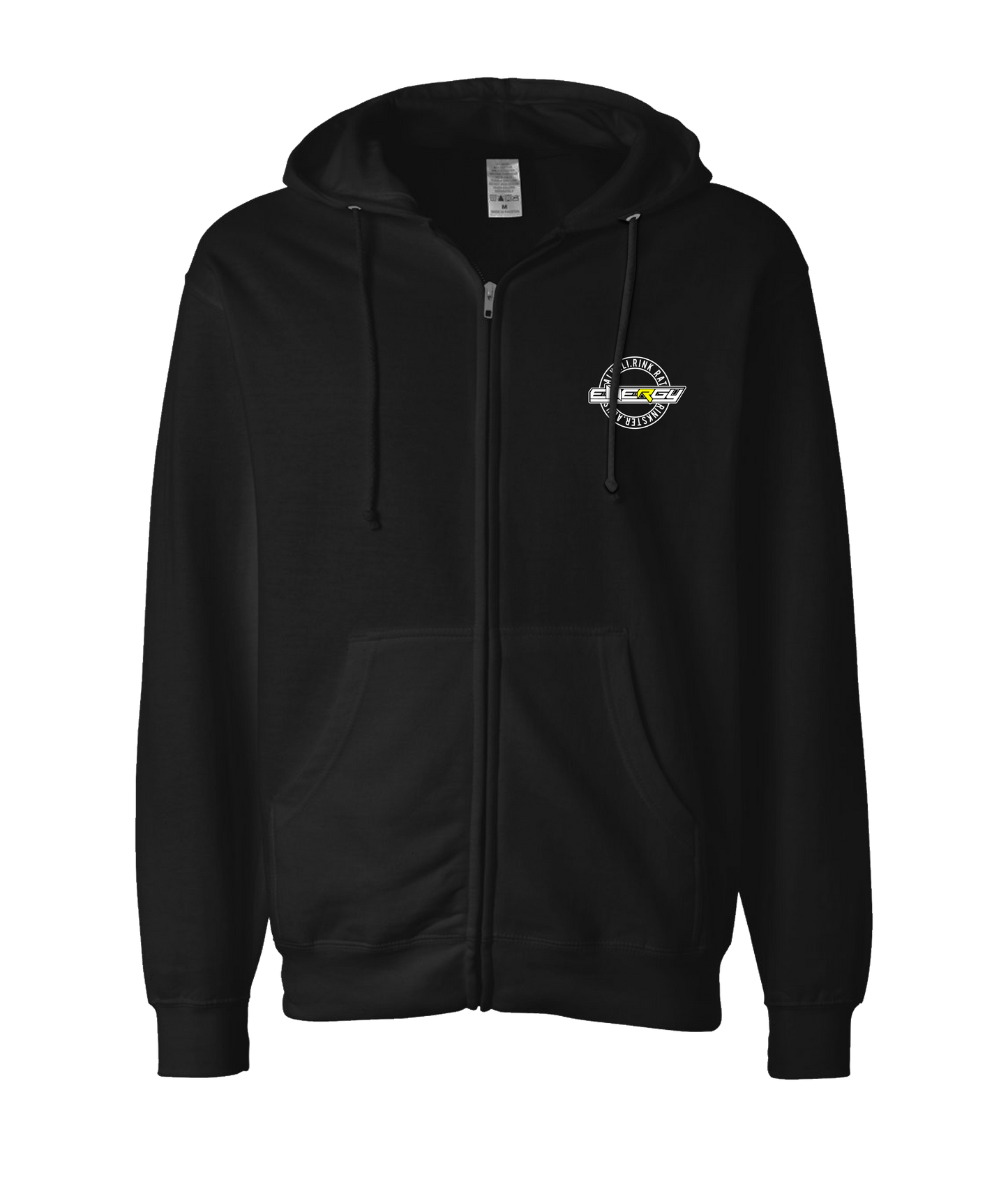 Energy Hockey - Circle Logo - Black Zip Up Hoodie