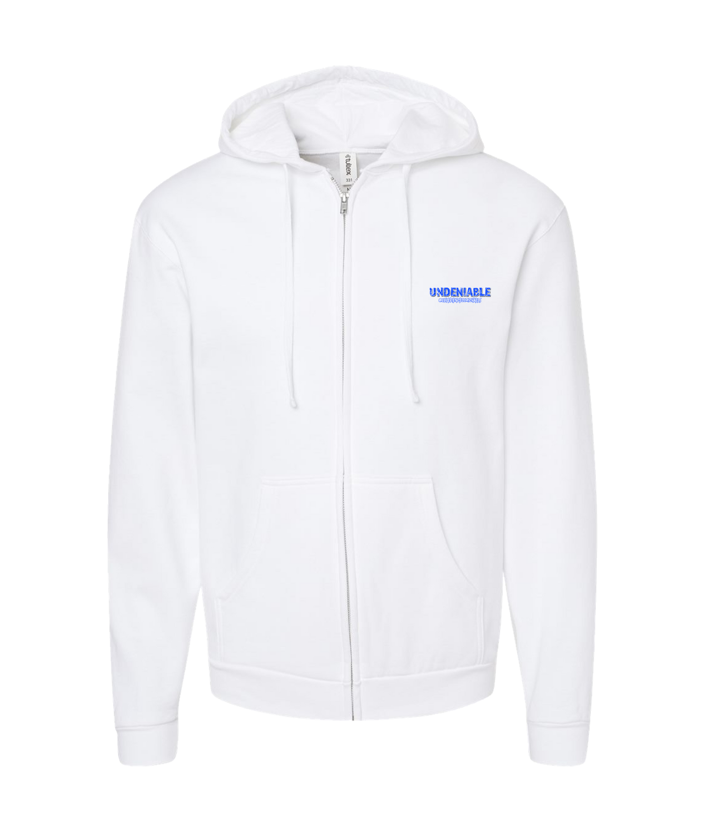 V-EJMTOP - UNDENIABLE - White Zip Up Hoodie