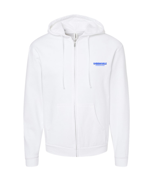 V-EJMTOP - UNDENIABLE - White Zip Up Hoodie