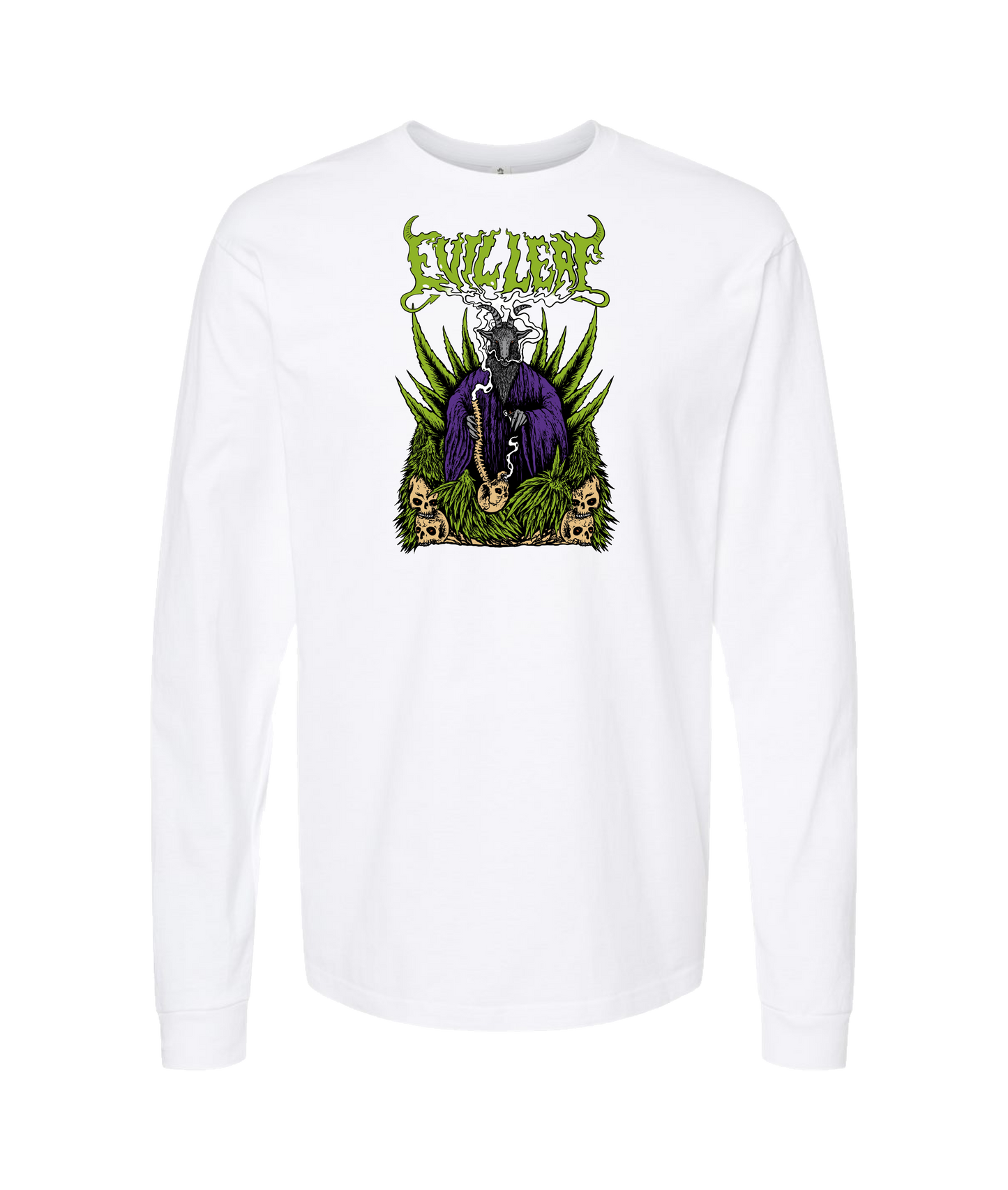 EvilLeaf - Evil Leaf Goat - White Long Sleeve T