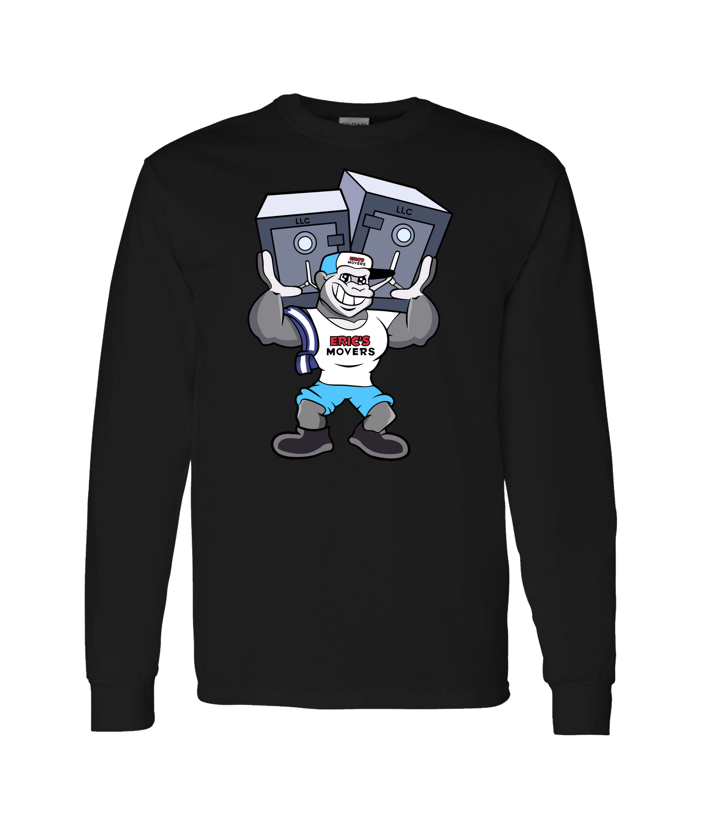 Eric's Movers - Double Armed  - Black Long Sleeve T