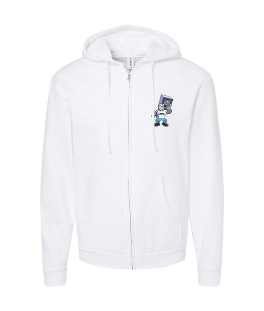 Eric's Movers - One Arm - White Zip Up Hoodie