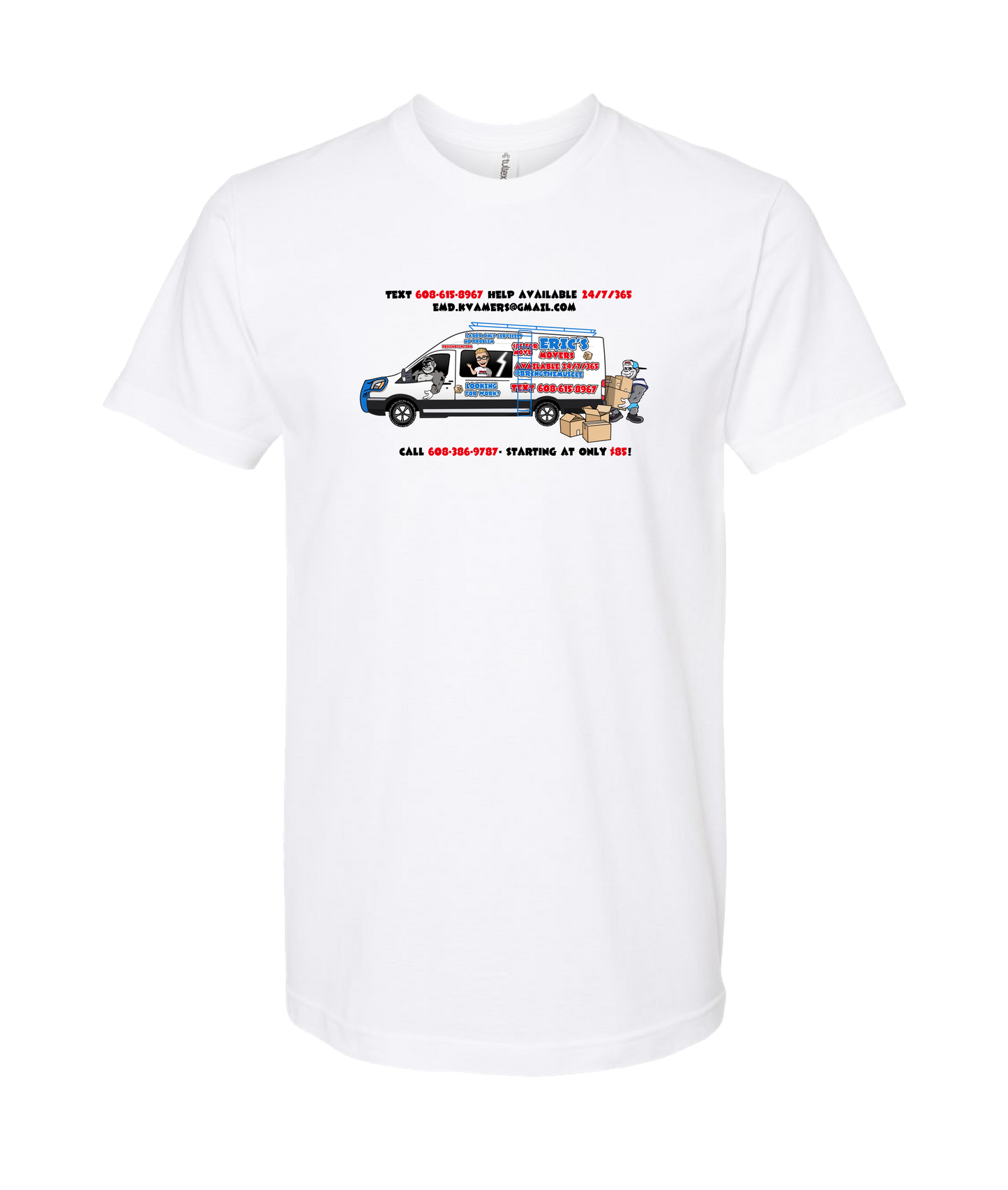 Eric's Movers - Moving Van - White T-Shirt