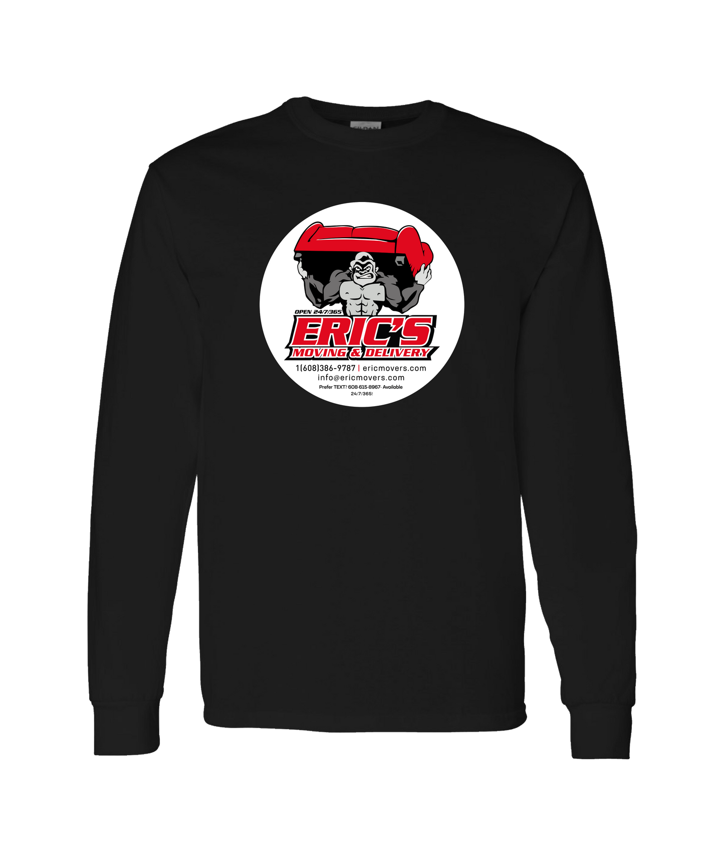 Eric's Movers - Couch Lift - Black Long Sleeve T