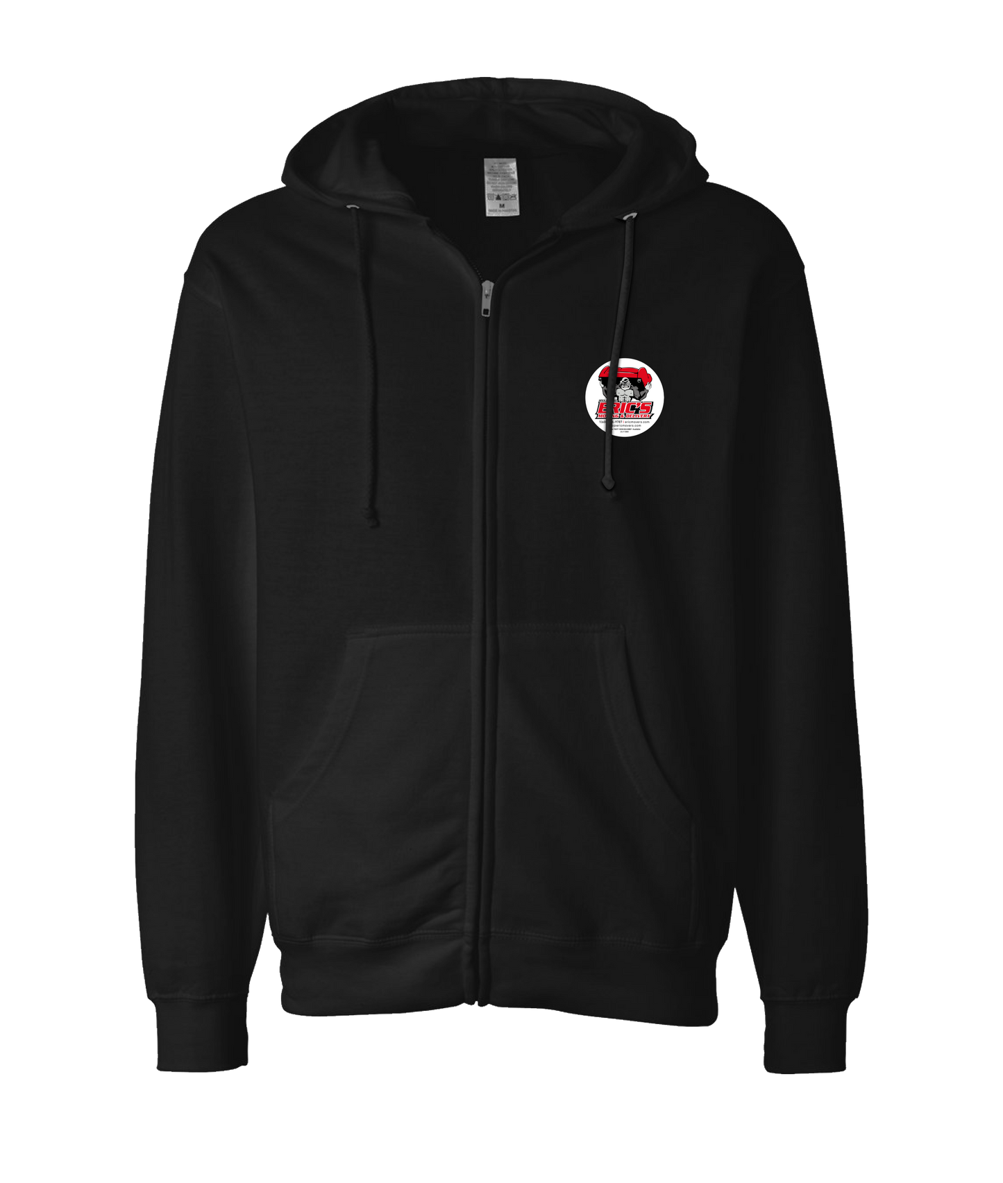 Eric's Movers - Couch Lift - Black Zip Up Hoodie