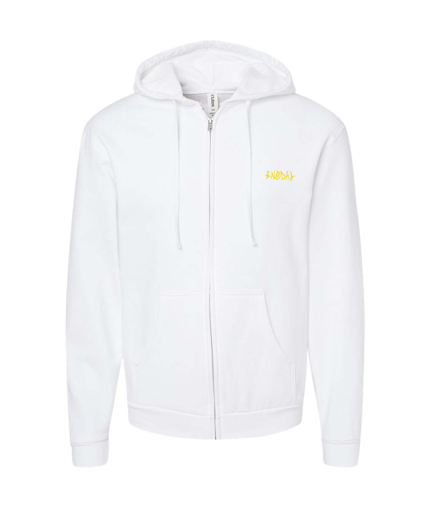 ENODAL - DESIGN 1 - White Zip Up Hoodie