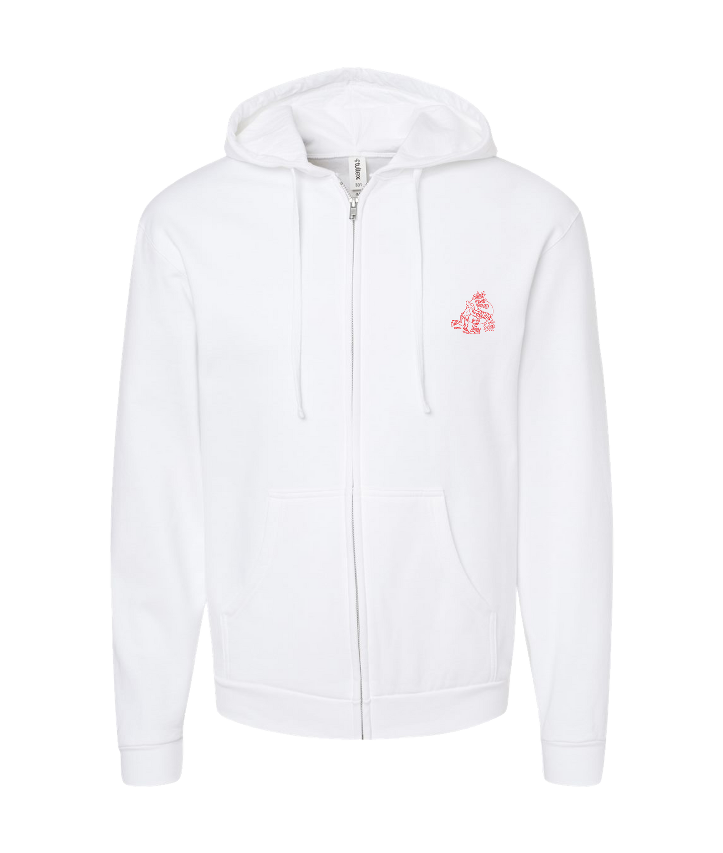 V-ENOTOP - DESIGN 2 - White Zip Up Hoodie