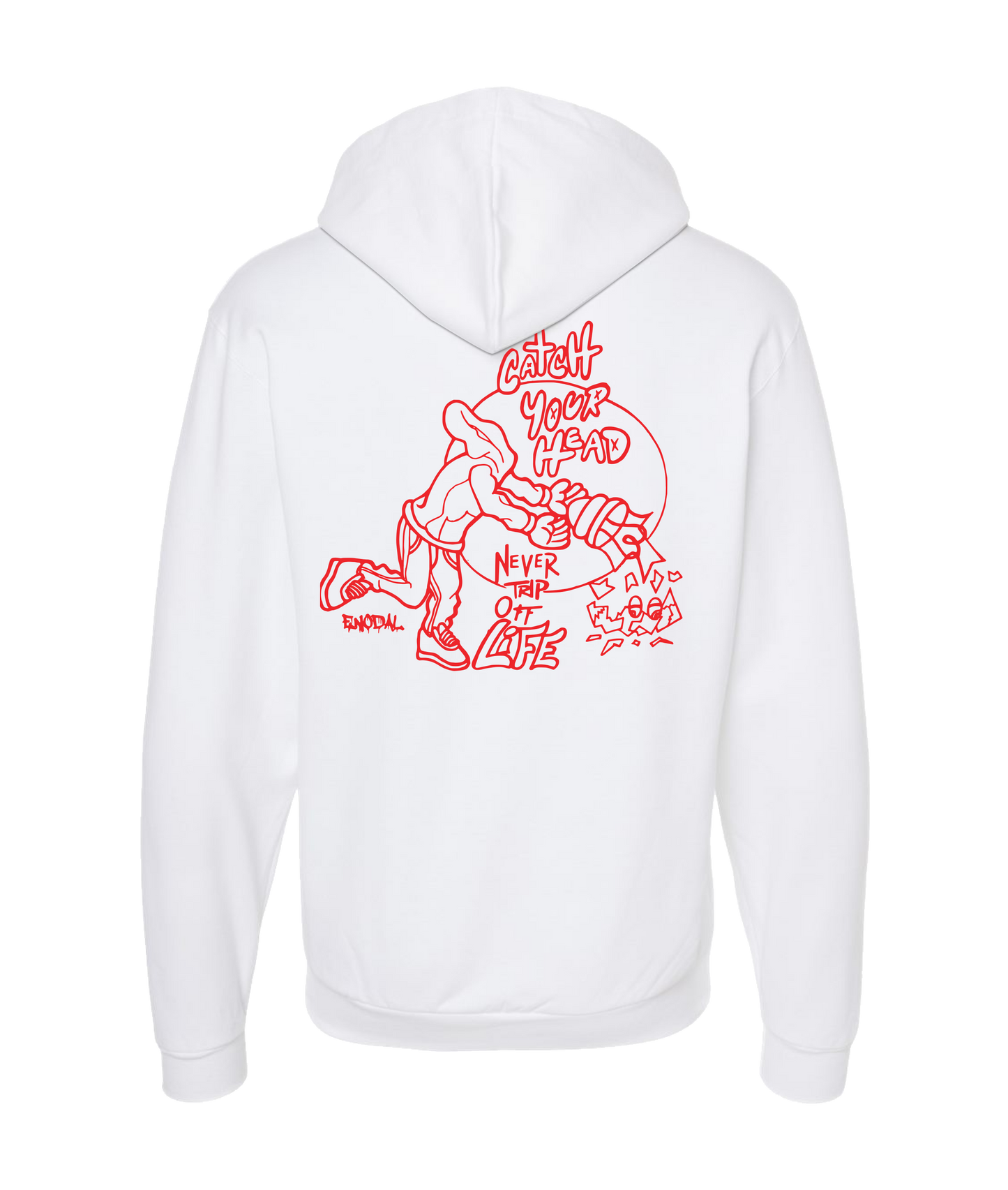 ENODAL - DESIGN 2 - White Zip Up Hoodie