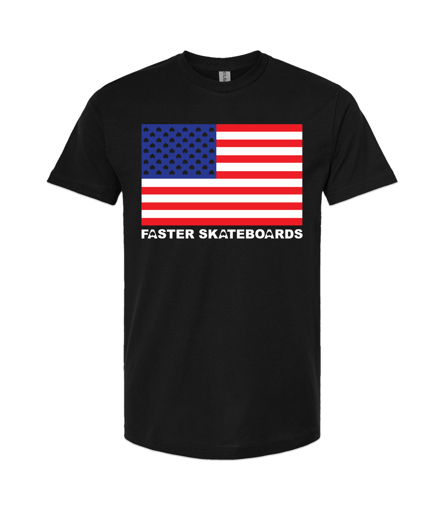 Faster Skateboards - FLAG - Black T-Shirt