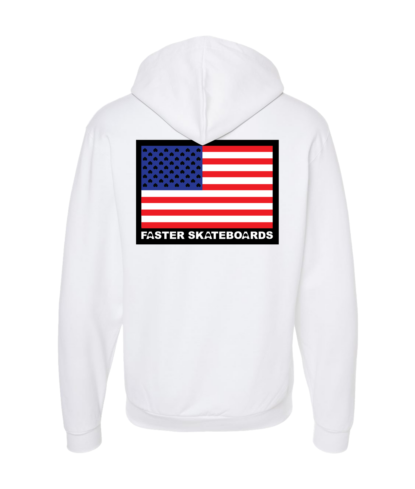 Faster Skateboards - FLAG - White Zip Up Hoodie