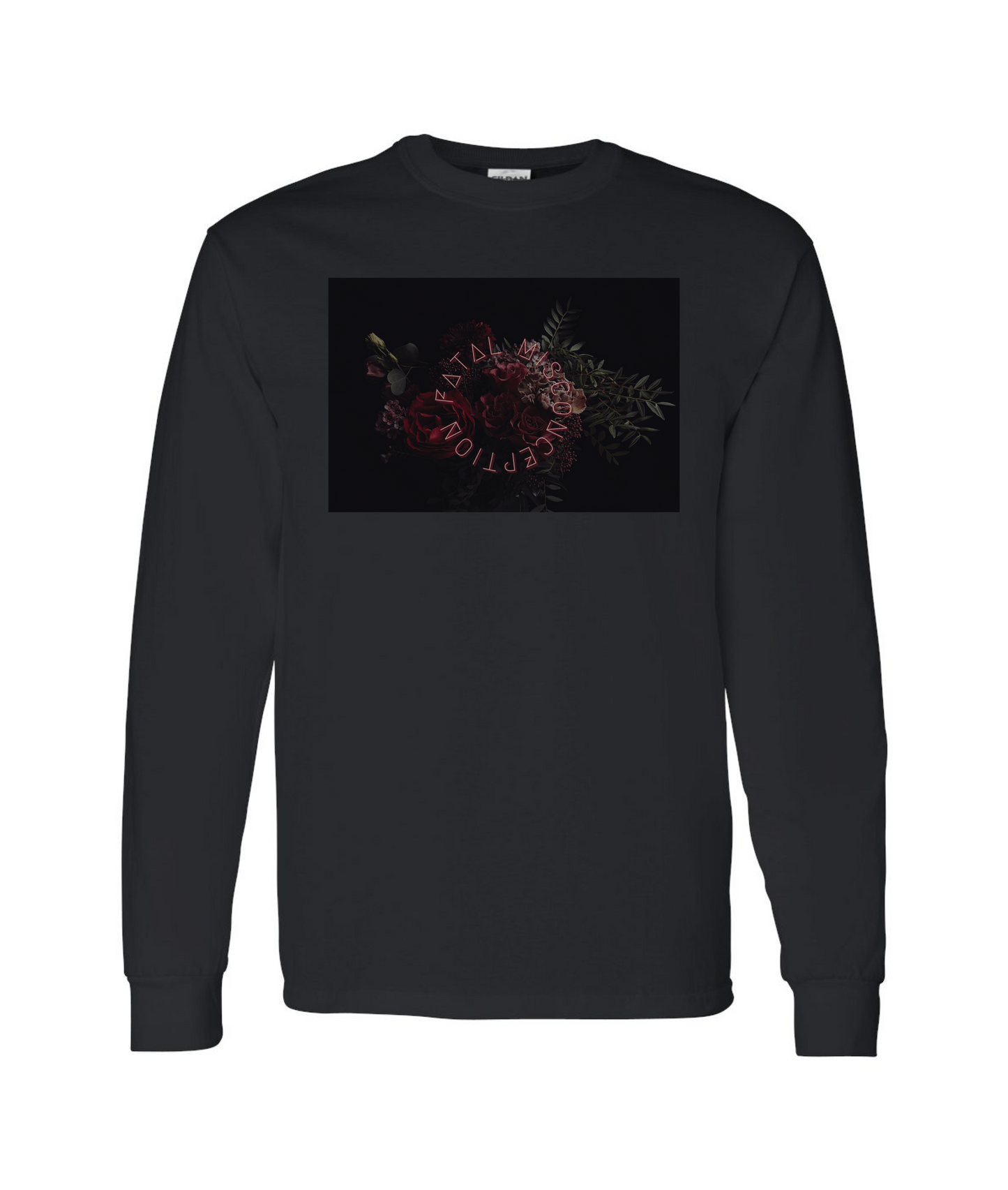 V-FATMTOP - Rose - Black Long Sleeve T