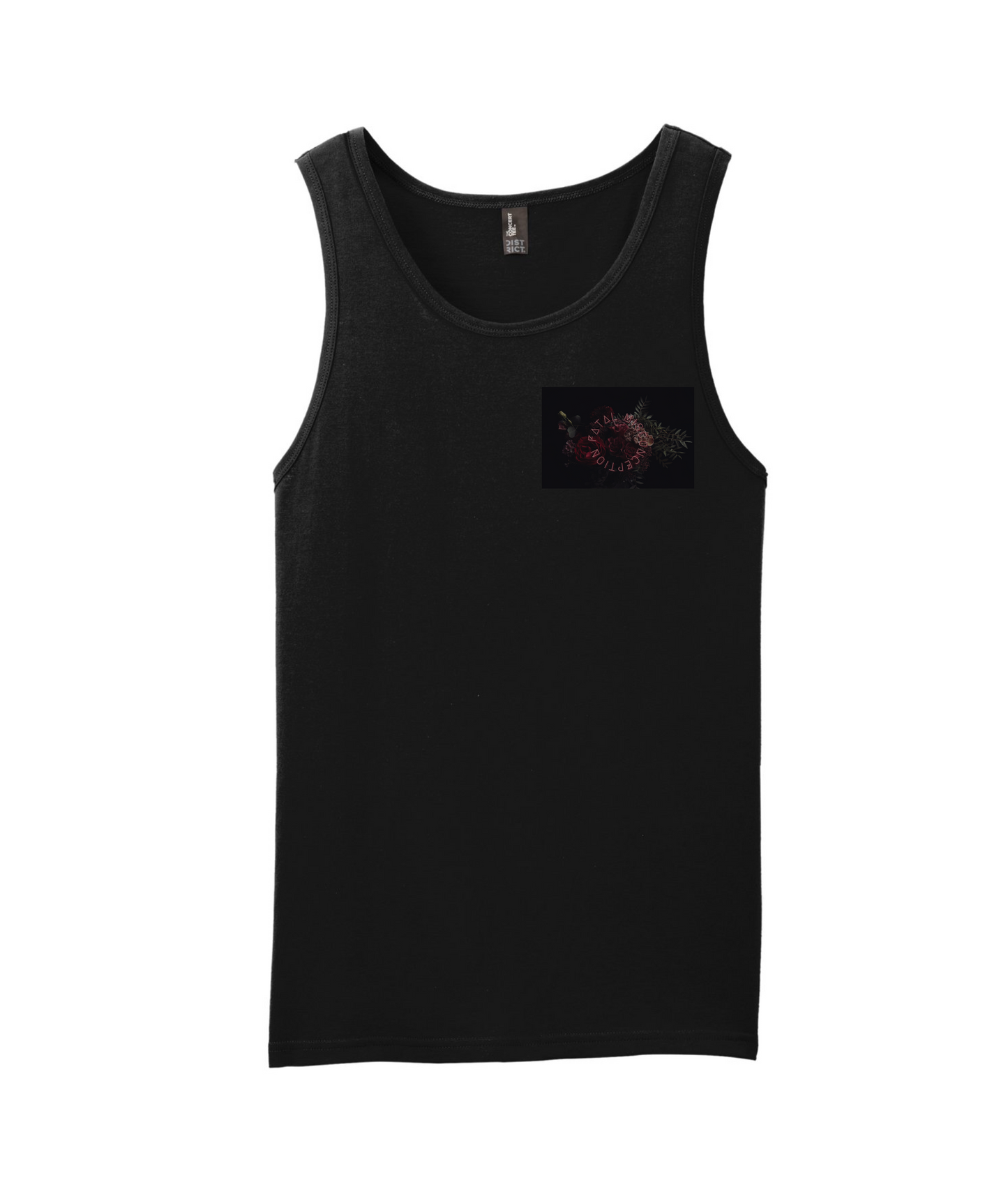 V-FATMTOP - Rose - Black Tank Top