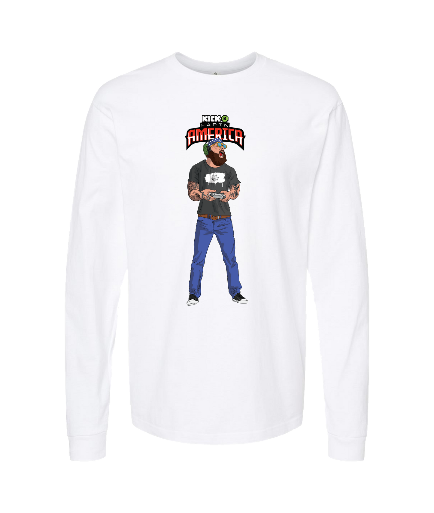 V-FATOP - Playing - White Long Sleeve T