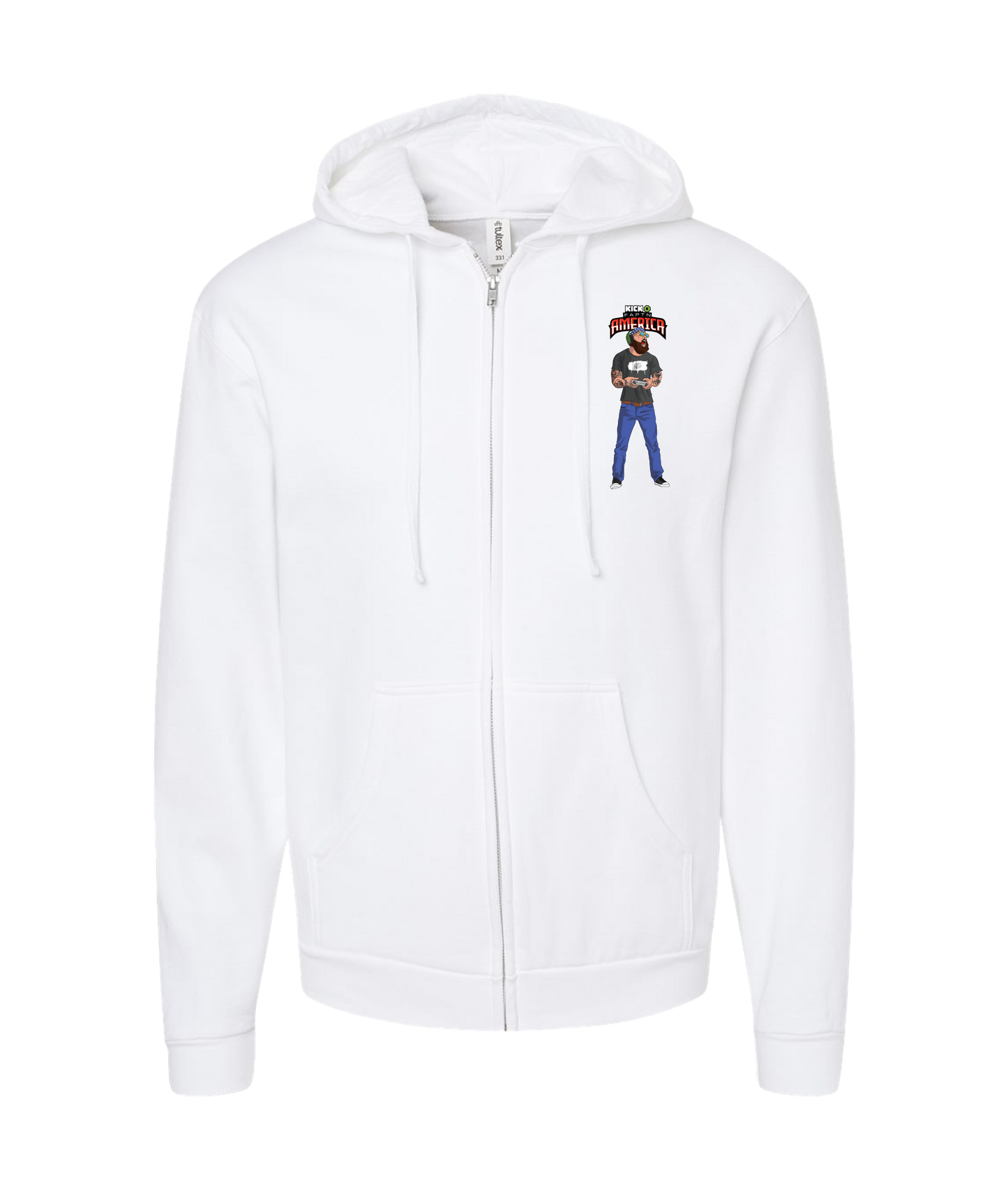 FaptnAmerica - Playing - White Zip Up Hoodie