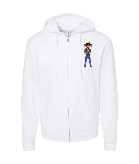 V-FATOP - Playing - White Zip Up Hoodie