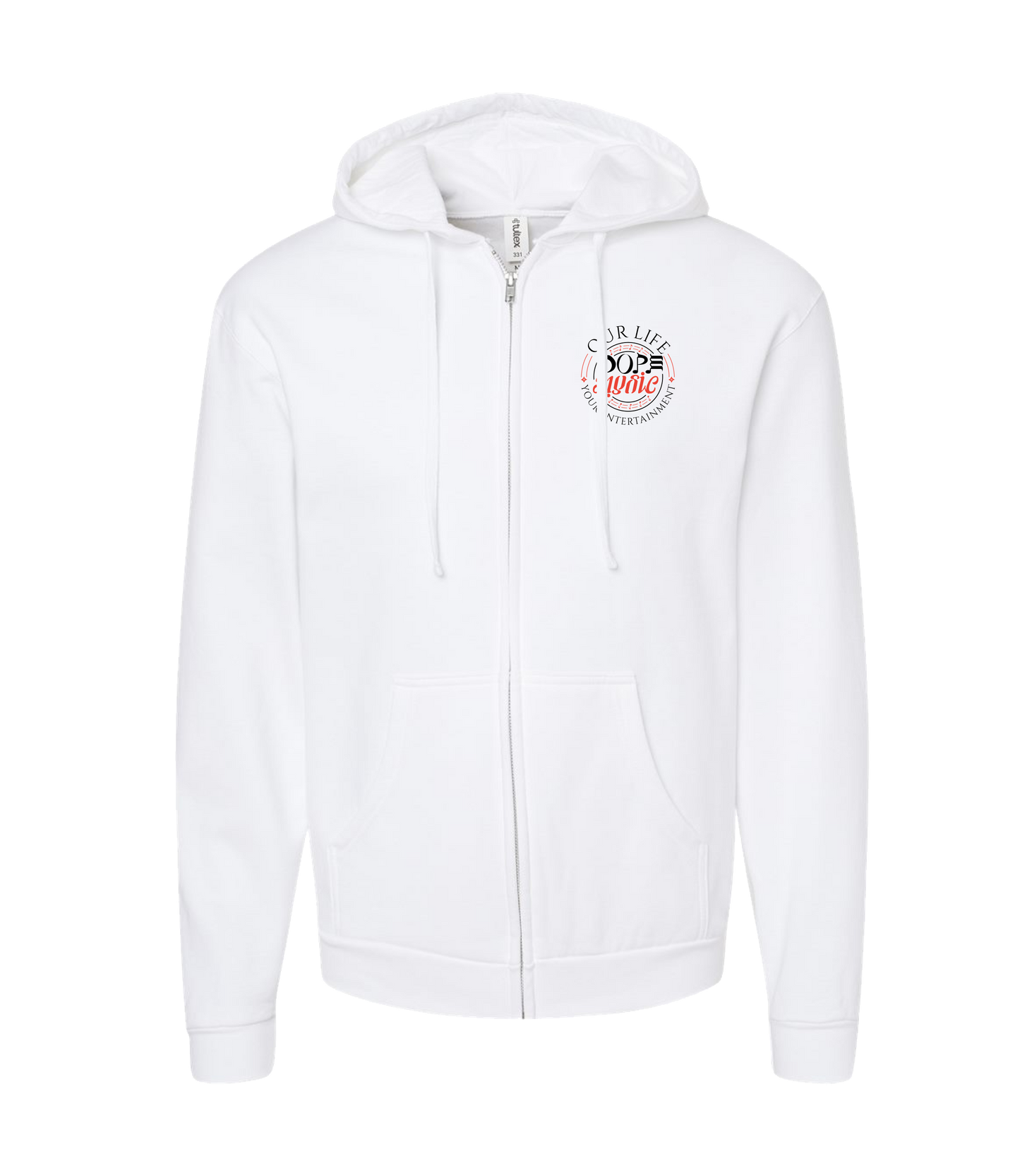 Freedom Corner Brand - Dope Music - White Zip Up Hoodie