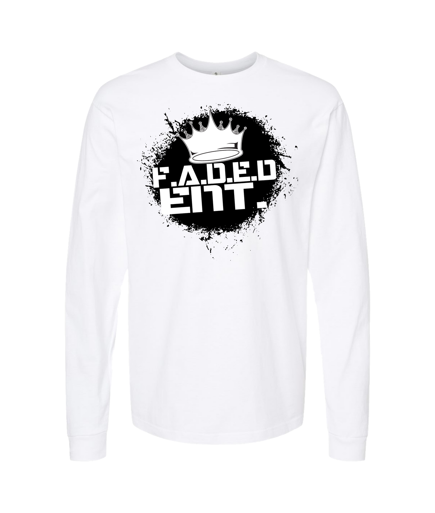 F.A.D.E.D.ENT. - Logo Black - White Long Sleeve T