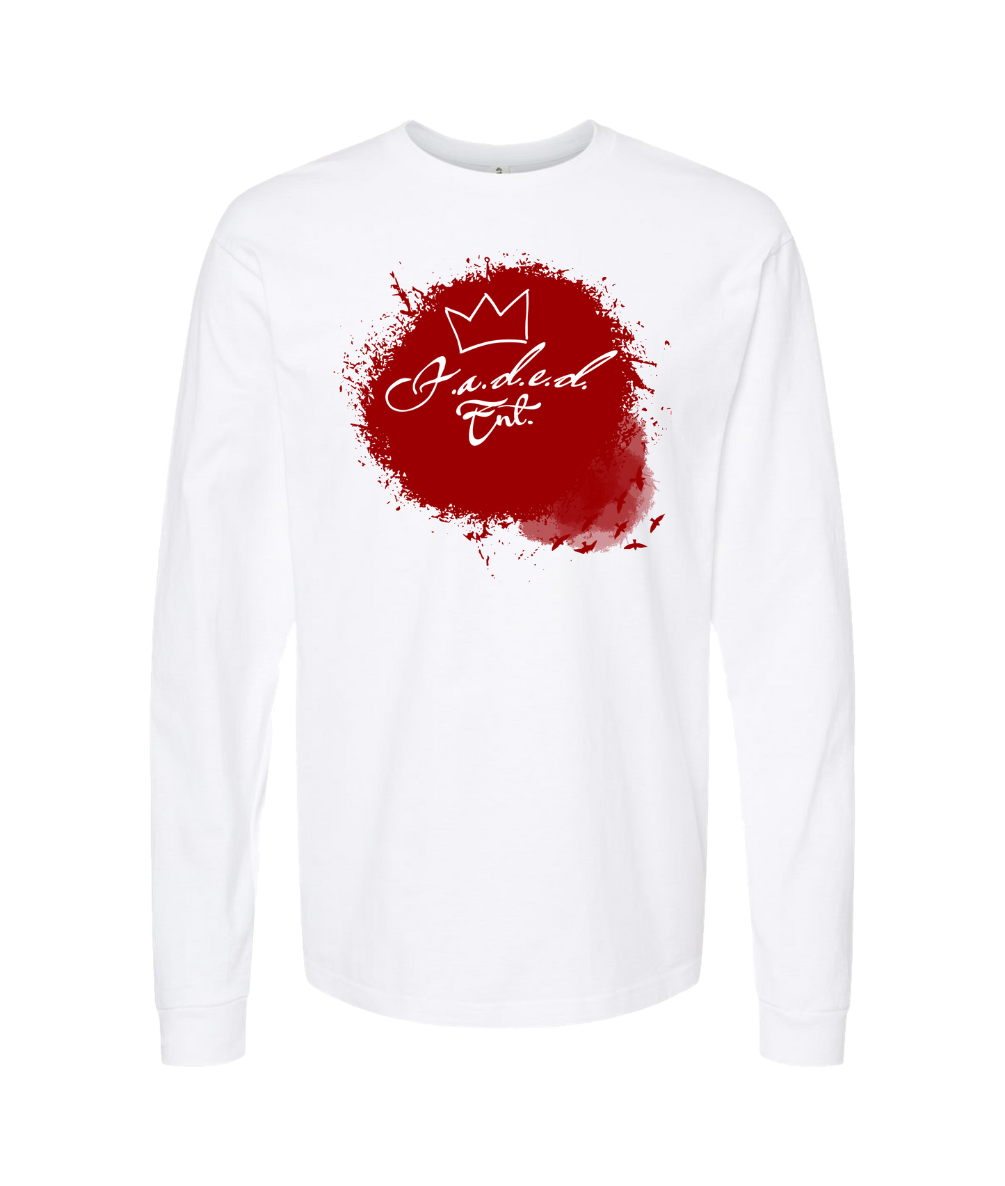 F.A.D.E.D.ENT. - Logo Red - White Long Sleeve T