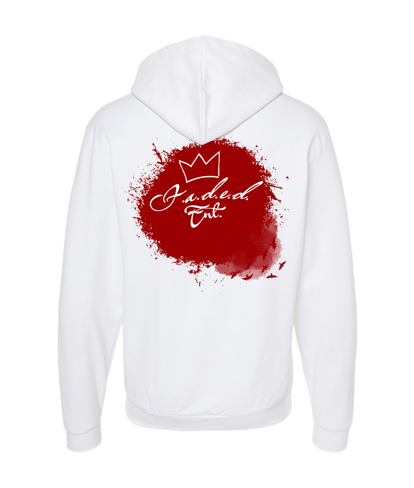 F.A.D.E.D.ENT. - Logo Red - White Zip Up Hoodie