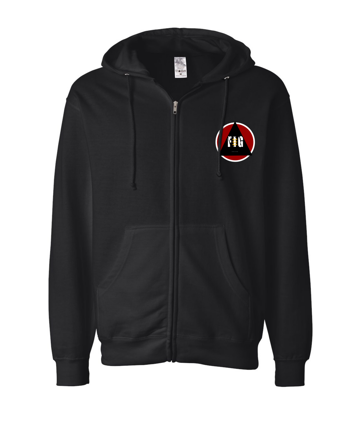 V-FIGBTOP - FAITH IN GOD - Black Zip Up Hoodie
