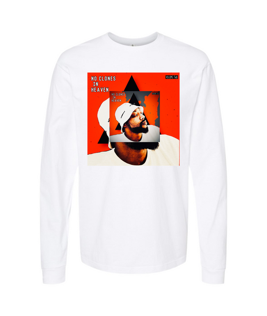 V-FIGBTOP - NO CLONES IN HEAVEN - White Long Sleeve T