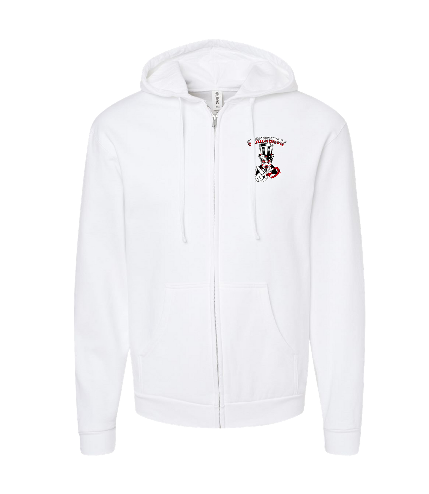 Fuzzy Monkey Films - Ringmaster - White Zip Up Hoodie