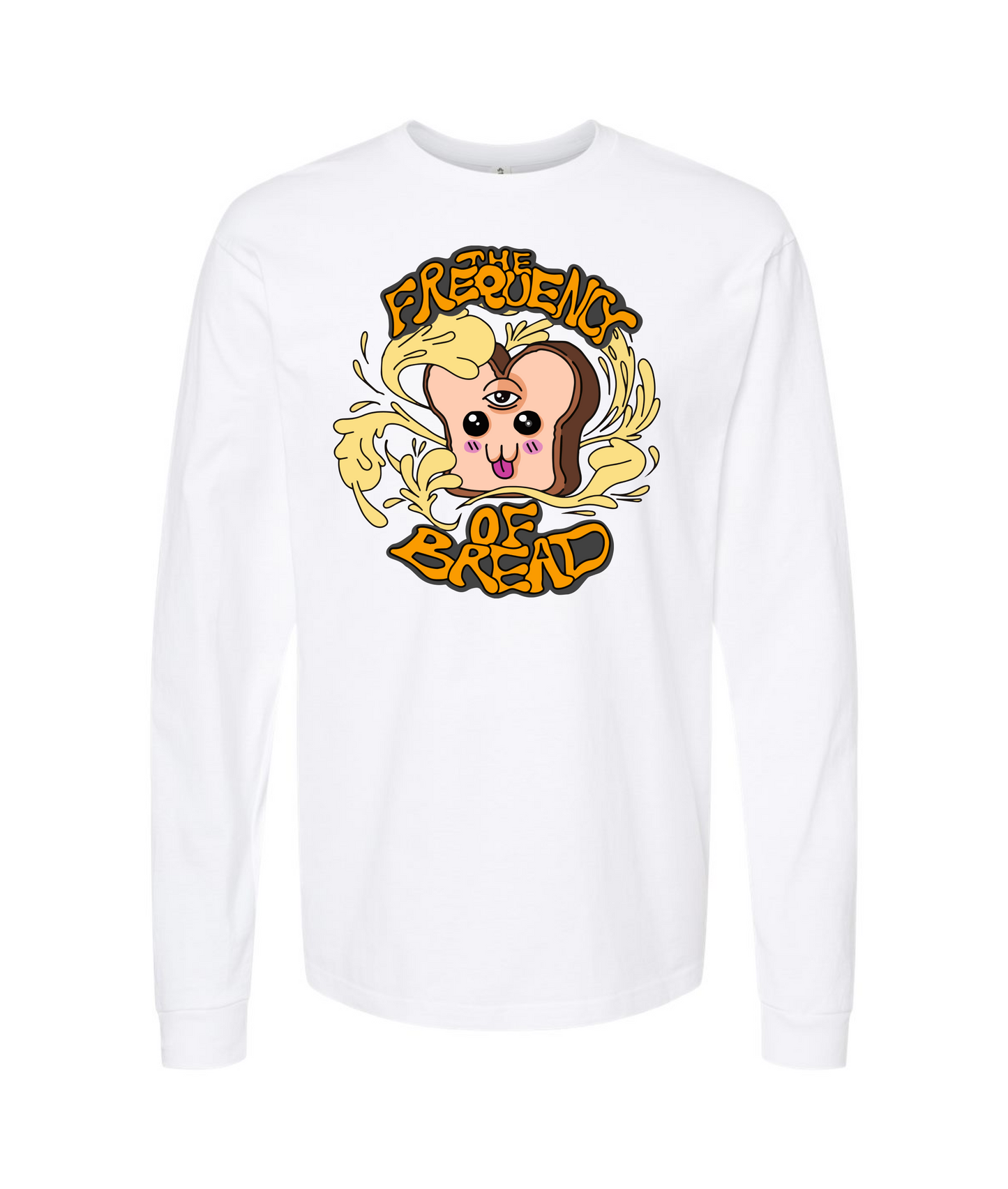 The Frequency of Bread - Logo - White Long Sleeve T