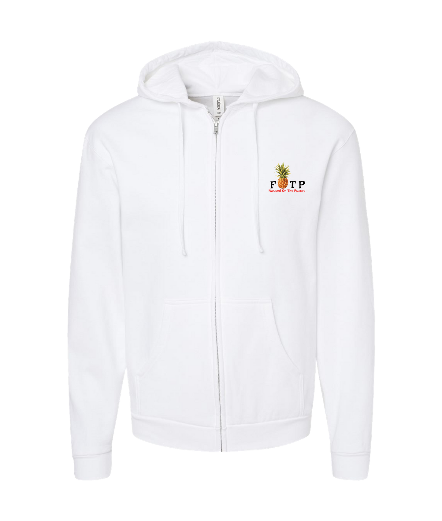 V-FOTPTOP - PINEAPPLE - White Zip Up Hoodie