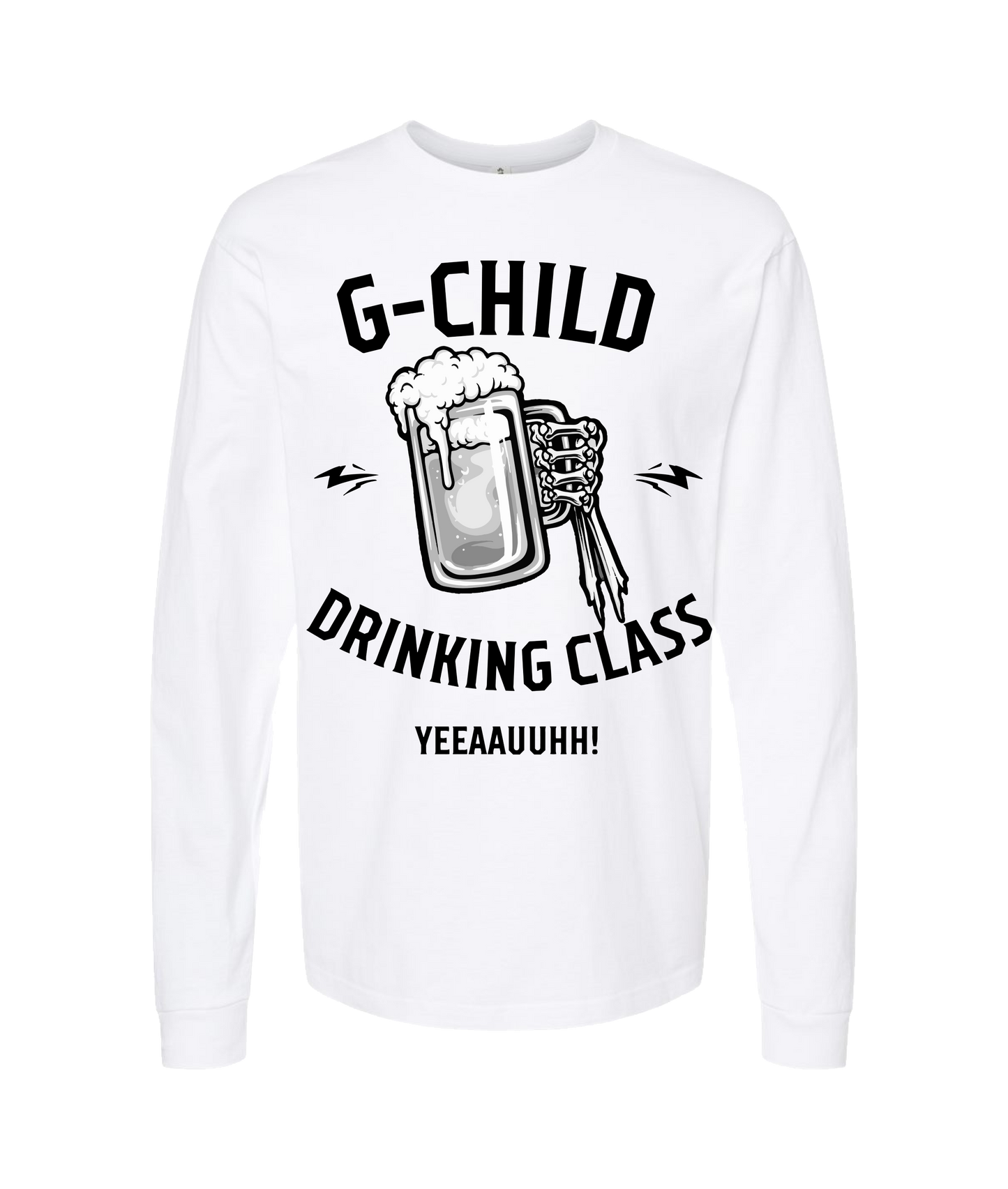 V-GCHTOP - DRINKING CLASS - White Long Sleeve T