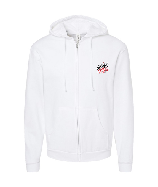 GRIND GANG ENT. LLC - INDIANA GRIND 1 - White Zip Up Hoodie