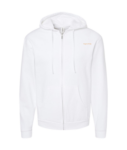 V-GGEATOP - LOVE NOT HATE - White Zip Up Hoodie