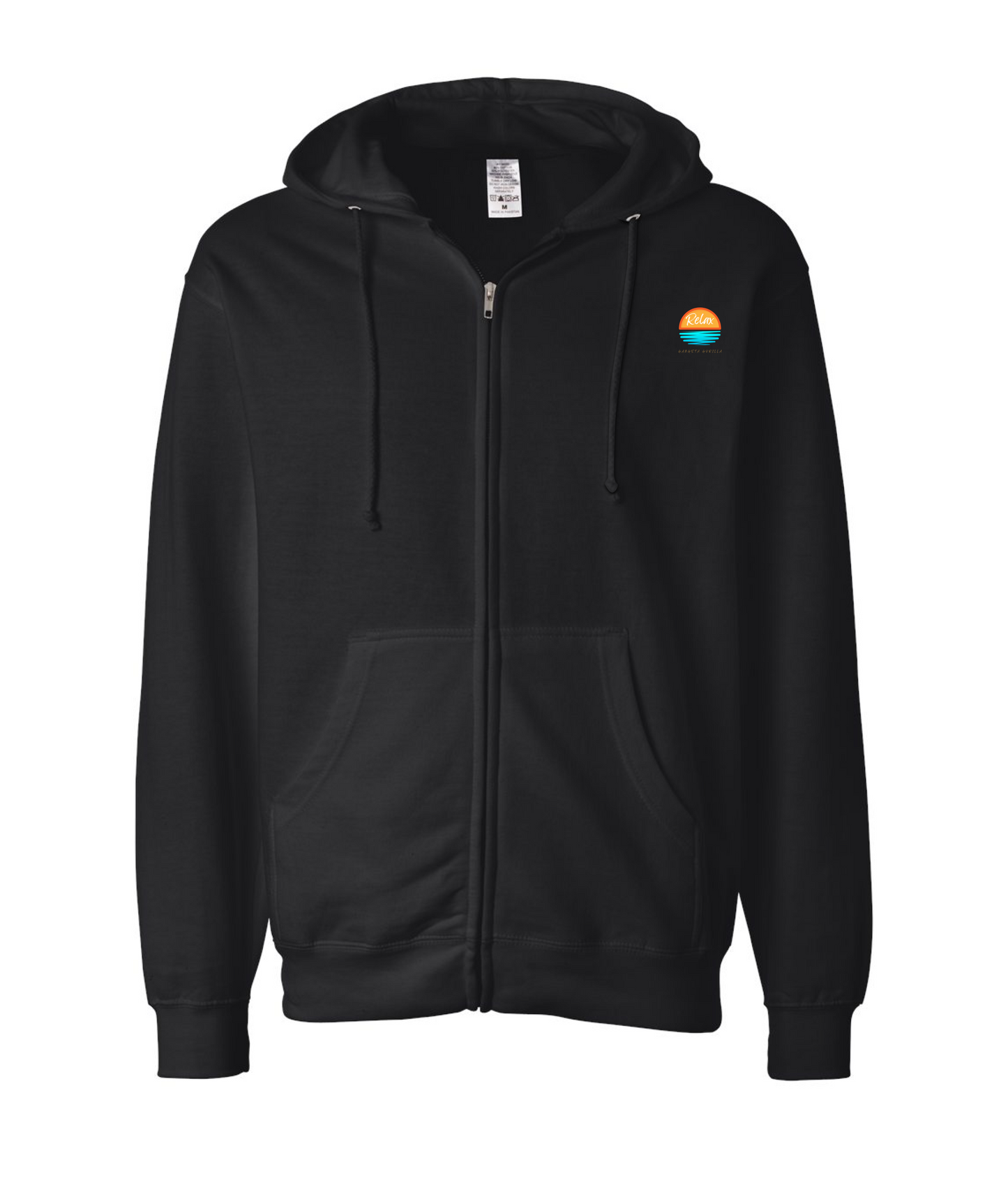 V-GGEATOP - RELAX - Black Zip Up Hoodie