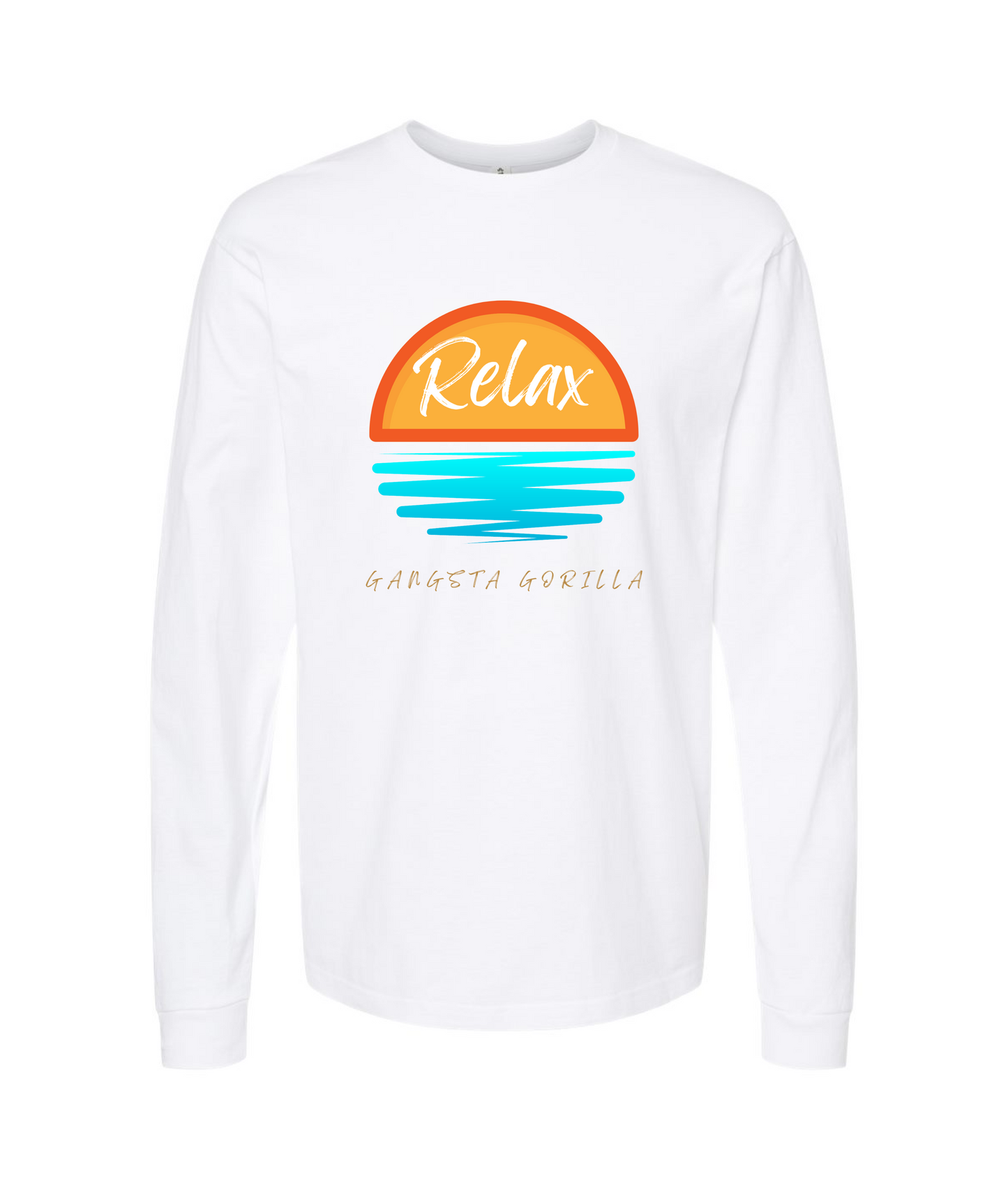 Gangsta Gorilla Extracts and Apparel - RELAX - White Long Sleeve T