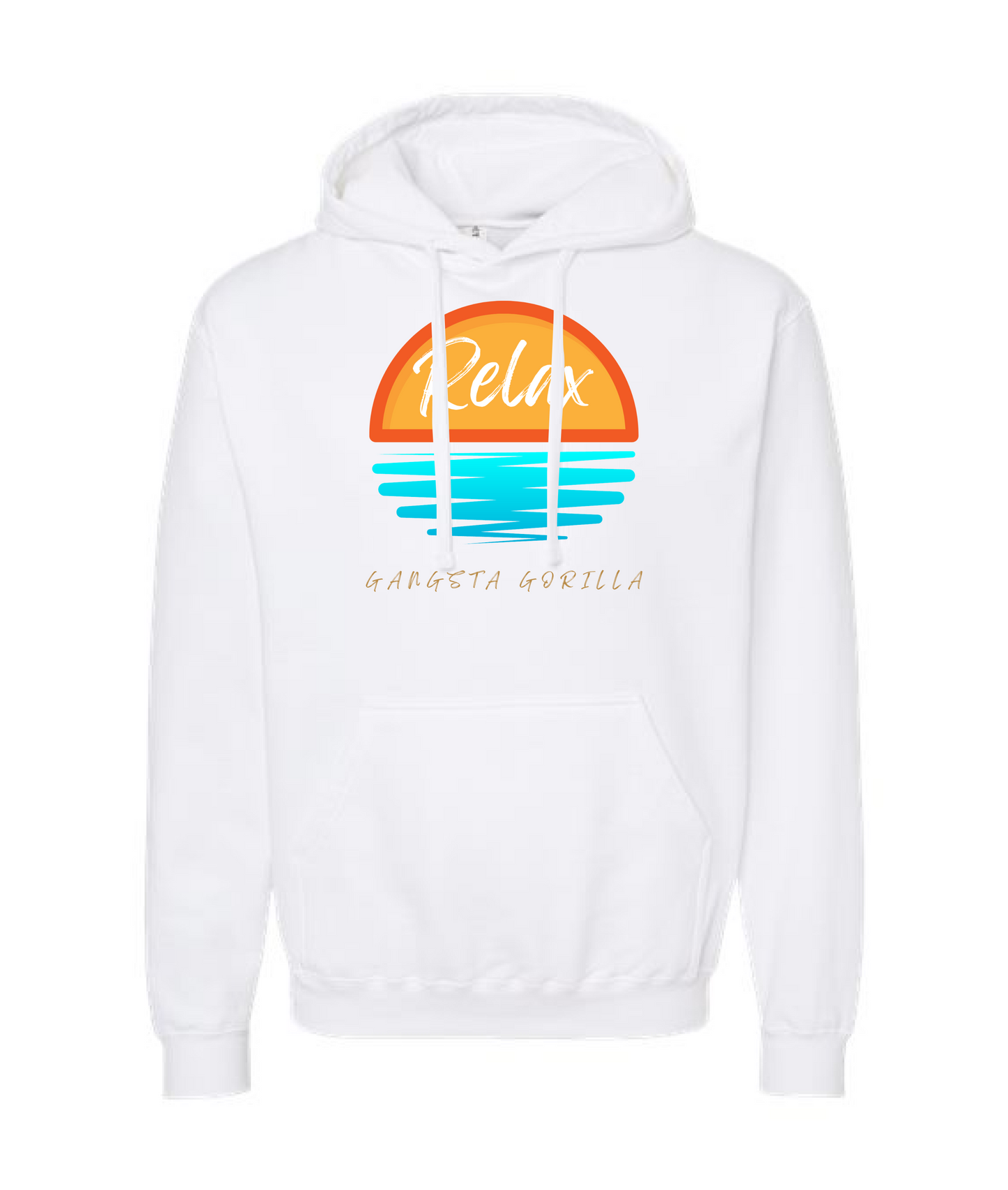 Gangsta Gorilla Extracts and Apparel - RELAX - White Hoodie