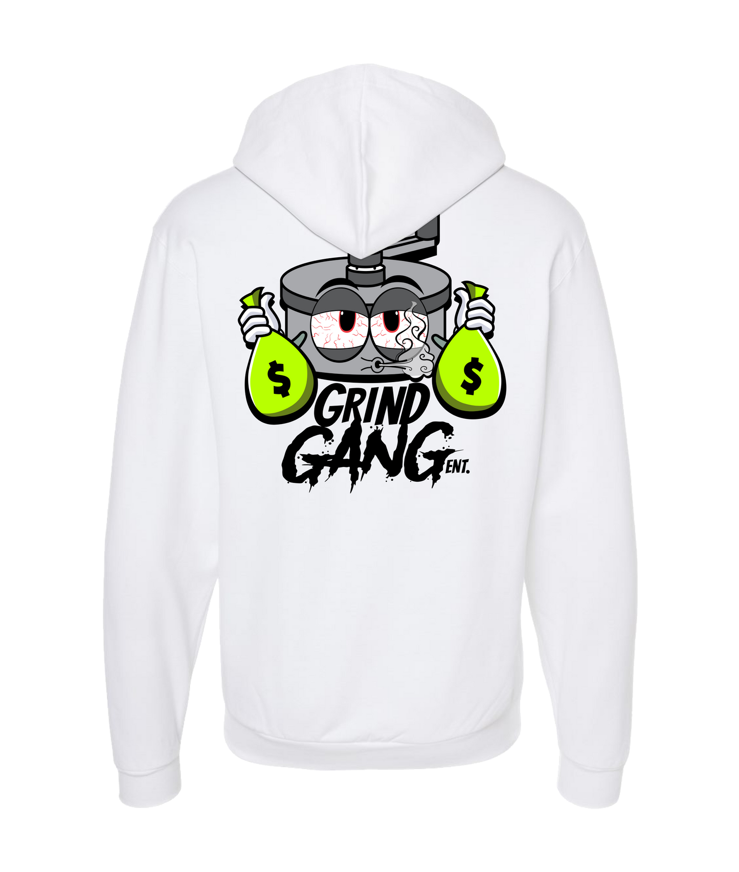 GRIND GANG ENT. LLC - SILVER GRINDER - White Zip Up Hoodie