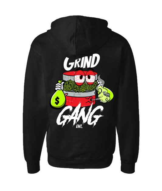 GRIND GANG ENT. LLC - RED GRINDER - Black Zip Up Hoodie