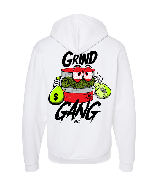 GRIND GANG ENT. LLC - RED GRINNDER - White Zip Up Hoodie