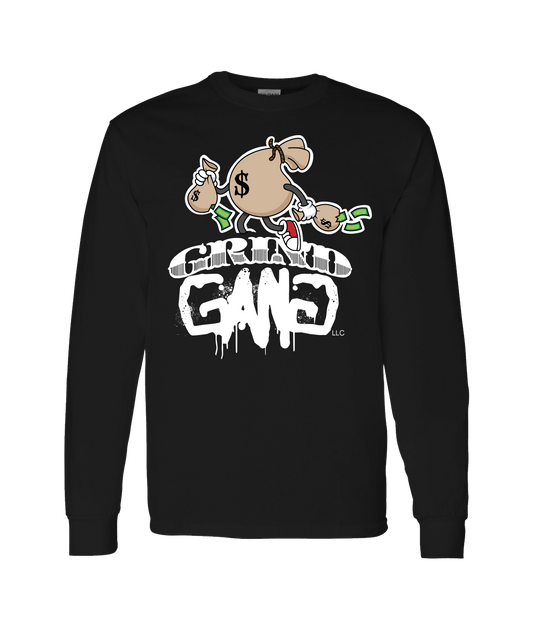 GRIND GANG ENT. LLC - MONEY BAG LOGO 1 - Black Long Sleeve T