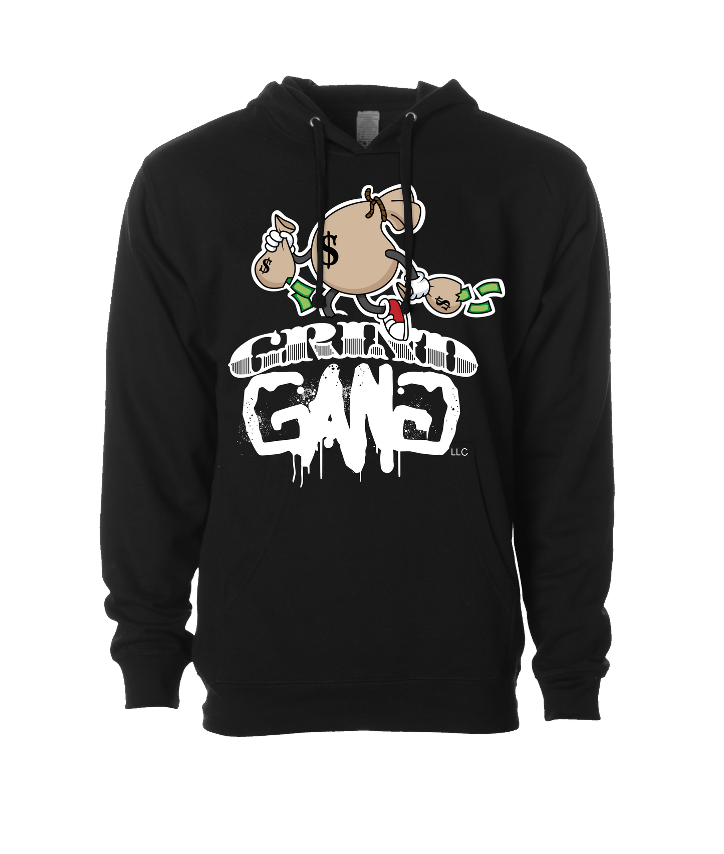 GRIND GANG ENT. LLC - MONEY BAG LOGO 1 - Black Hoodie