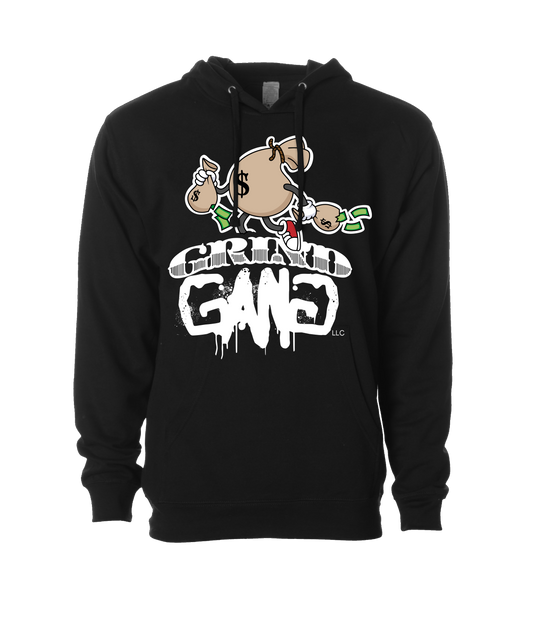 GRIND GANG ENT. LLC - MONEY BAG LOGO 1 - Black Hoodie