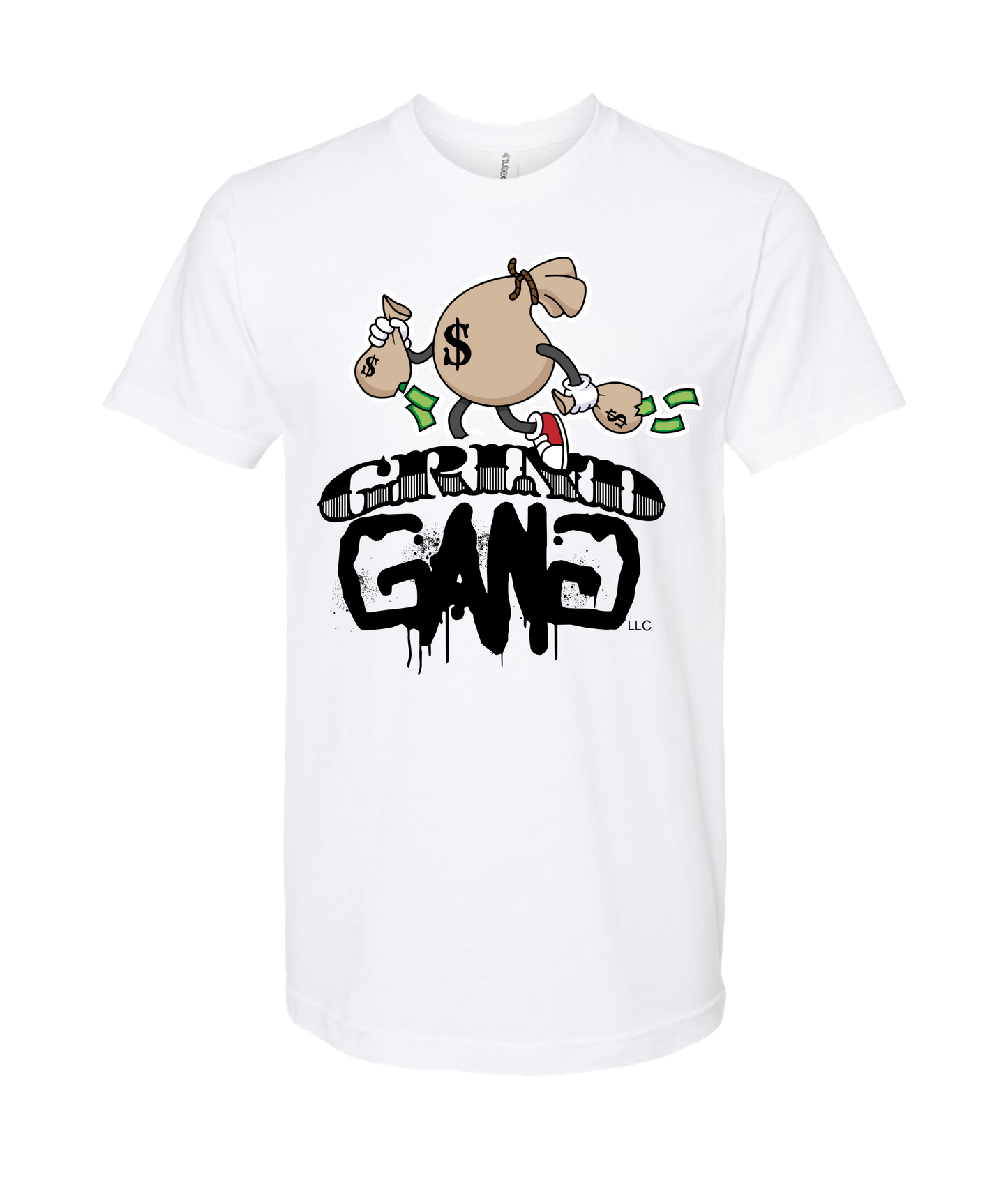 GRIND GANG ENT. LLC - MONEY BAG LOGO 1 - White T-Shirt