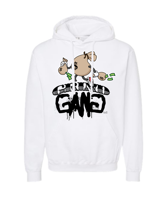 GRIND GANG ENT. LLC - MONEY BAG LOGO 1 - White Hoodie
