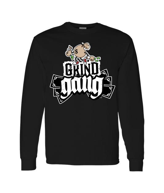GRIND GANG ENT. LLC - MONEY BAG LOGO 2 - Black Long Sleeve T