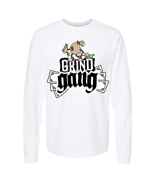GRIND GANG ENT. LLC - MONEY BAG LOGO 2 - White Long Sleeve T