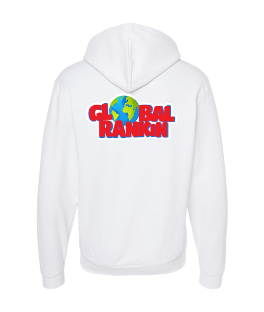 Global Rankin - Red Logo - White Zip Up Hoodie