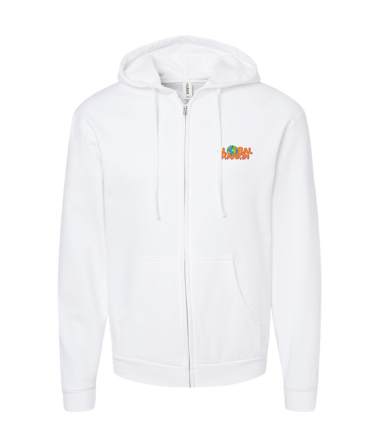Global Rankin - Orange Logo - White Zip Up Hoodie