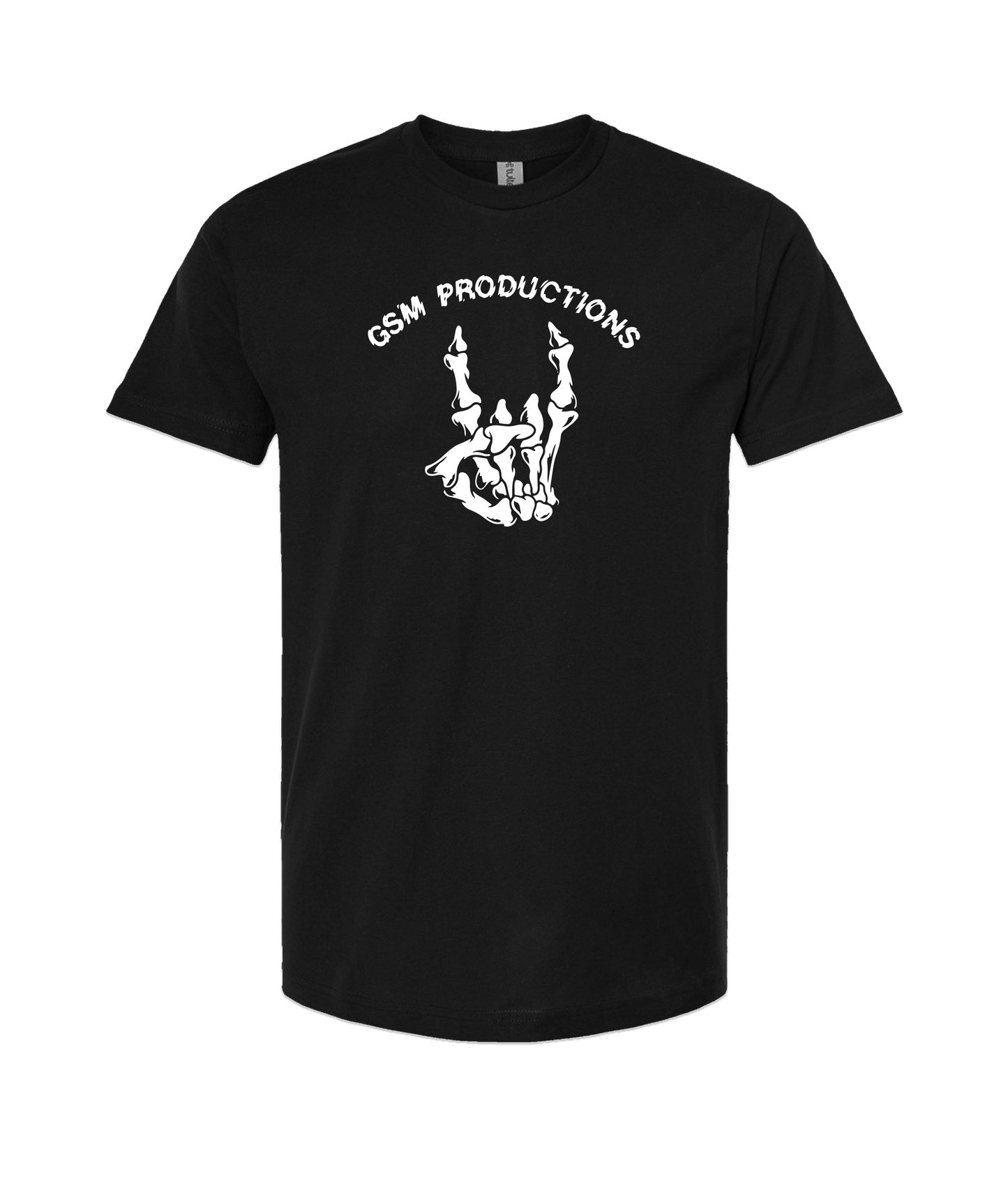 GSM Productions - Skeleton Horns Logo - Black T-Shirt